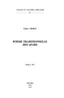 Cover of: Poésie traditionelle des Afars by Morin, Didier.