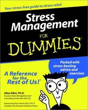 Cover of: Stress management for dummies by Allen Elkin