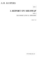 A Report on Shuswap with a Squamish Lexical Appendix