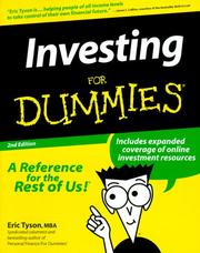 Cover of: Investing for dummies by Eric Tyson