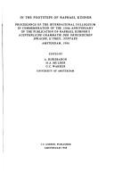 Cover of: In the Footsteps of Raphael Kuhner: Proceedings on the International Colloquium in Commemoration of the 150th Anniversary of the Publication of Raph