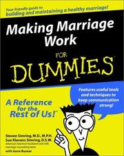 Cover of: Making marriage work for dummies by Steven S. Simring