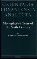 Monophysite Texts of the Sixth Century