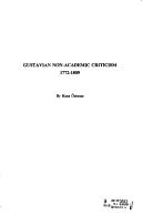 Cover of: Gustavian non-academic criticism 1772-1809 by Hans Östman