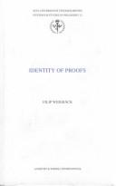 Cover of: Identity of proofs