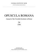 Opuscula Romana by Brita Alroth
