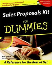 Cover of: Sales Proposals Kit for Dummies by Bob Kantin