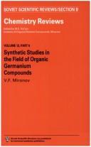 Cover of: Synthetic Studies in the Field of Organic Germanium Compounds