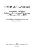 Cover of: Thüringen- Handbuch 1920-1995. by Dieter. Marek, Bernhard Post, Volker Wahl