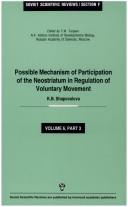 Cover of: Possible Mechanisms of the Neostriatum in Regulation of Voluntary Movement (Soviet Scientific Reviews Series, Section F)