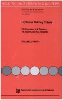 Cover of: Explosion Welding Criteria (Welding and Surfacing Reviews)