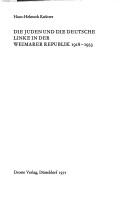 Die Juden und die deutsche Linke in der Weimarer Republik by Hans-Helmuth Knütter