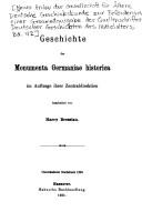 Cover of: Geschichte der Monumenta Germaniae historica im Auftrage ihrer Zentraldirektion