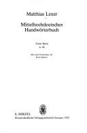 Mittelhochdeutsches Handwörterbuch by Matthias von Lexer