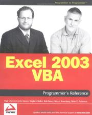 Cover of: Excel 2003 VBA Programmer's Reference (Programmer to Programmer)