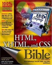 Cover of: HTML, XHTML, and CSS Bible (Bible) 3rd Edition by Bryan Pfaffenberger, Bill Karow, Chuck White, Steven M. Schafer