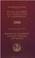 Cover of: Bound Volumes (Reports of Judgments, Advisory Opinions & Orders - International Court of Justice)