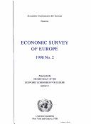 Cover of: Economic Survey Europe 1998 No2 (Economic Survey of Europe)
