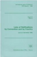 Lists of ratifications by convention and by country, as at 31 December 1998 by n/a