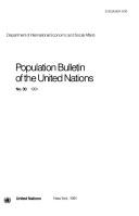 Population bulletin of the United Nations by United Nations. Dept. of International Economic and Social Affairs.