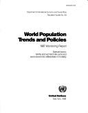 Cover of: World Population Trends and Policies: 1987 Monitoring Report (Population Studies)