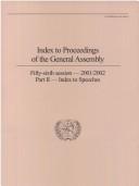Cover of: Index to Proceedings of the General Assembly: Index to Speeches (Dag Hammarskjold Library Bibliographical)