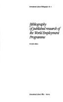 Cover of: Bibliography of Published Research of the World Employment Programme (International Labour Bibliography, No 4)
