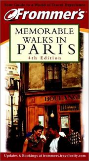 Cover of: Frommer's Memorable Walks in Paris