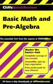 Cover of: Basic Math and Pre-Algebra (Cliffs Quick Review)