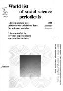 Cover of: World List of Social Science Periodicals 1988 (World Social Science Information Services)
