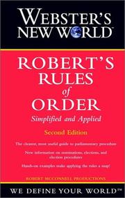 Cover of: Webster's New World Robert's Rules of Order Simplified and Applied by Robert McConnell Productions