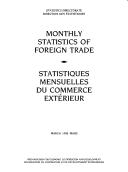 Cover of: Monthly Statistics of Foreign Trade by 