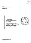 Cover of: Programme of the Commission for 1986: Strasbourg, Feb. 19, 1986 (Bulletin of the European Communities)