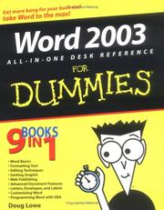 Cover of: Word 2003 all-in-one desk reference for dummies by Doug Lowe