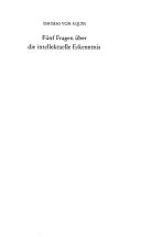 Cover of: Fünf Fragen über die intellektuelle Erkenntnis: (quaestio 84- 88 des 1. Teils der Summa de theologia)