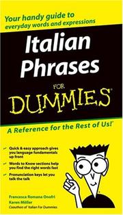 Cover of: Italian phrases for dummies by Francesca Romana Onofri