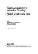 Cover of: Altered Sensation and Pain (Recent Achievements in Restorative Neurology, Vol 3)