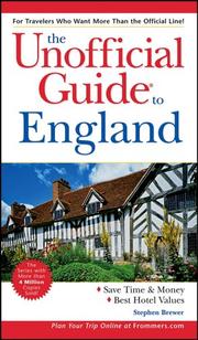 Cover of: The Unofficial Guide to England (Unofficial Guides)