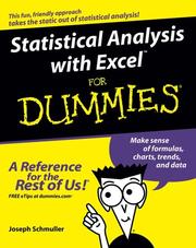 Cover of: Statistical analysis with Excel for dummies by Joseph Schmuller