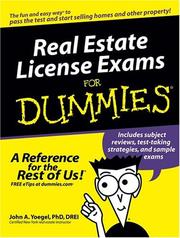 Real estate license exams for dummies by John A. Yoegel