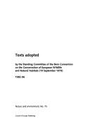 Cover of: Texts Adopted by the Standing Committee of the Bern Convention on the Conservation of European Wildlife and Natural Habitats (19 September 1979) 1982-96 (Nature and Environment: 75)