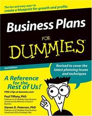 Cover of: Business plans for dummies | Paul Tiffany