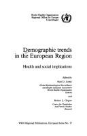 Cover of: Demographic trends in the European region by R.L. Cliquet, A.D. Lopez