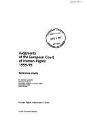 Cover of: Judgments of the European Court of Human Rights, 1959-95 by Donna Gomien