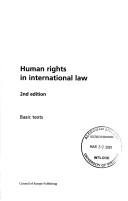 Cover of: Human rights in international law by 