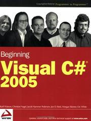 Cover of Beginning Visual C# 2005