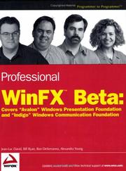 Cover of: Professional WinFX Beta: covers "Avalon" Windows presentation foundation and "Indigo" Windows communication foundation
