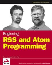 Cover of: Beginning RSS and Atom Programming