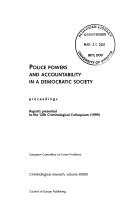 Cover of: Police powers and accountability in a democratic society (Criminology Research No. 33)