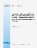 Institutional change and shared management of water resources in large canal systems by D. J. Bandaragoda